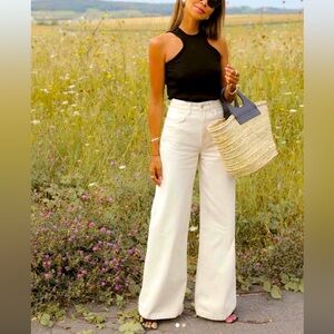 Frame wide leg jeans